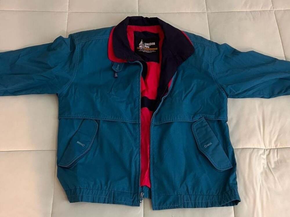 Vintage London Fog Colorblock Windbreaker Jacket with Hot Pink Lining